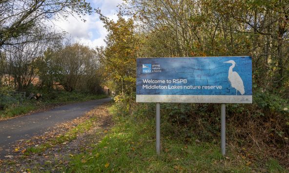 a sign at RSPB Middleton Lakes