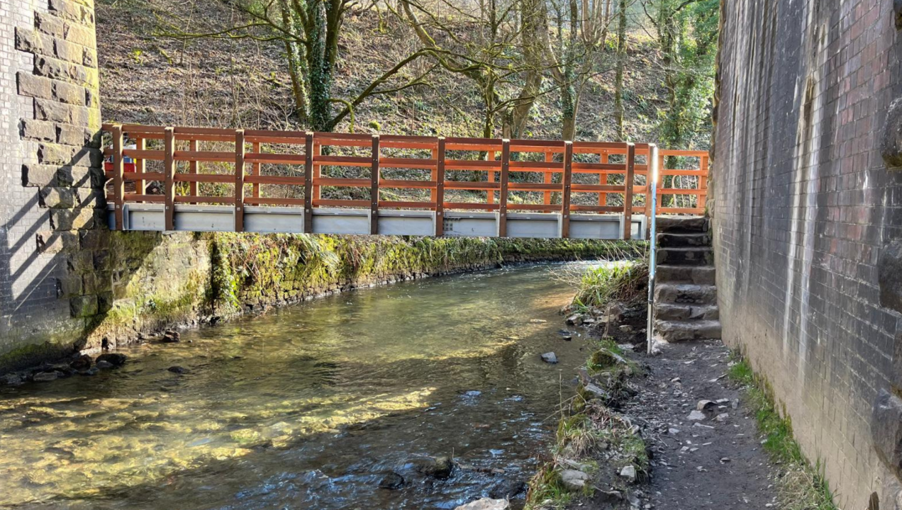 Hardwood deck on a bridge in Chee Dale