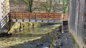 Hardwood deck on a bridge in Chee Dale