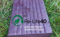 a section of recycled plastic decking board