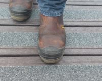 slip resistant surface on recycled plastic deck boards used on a boardwalk
