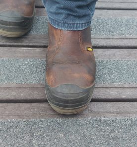 slip resistant surface on recycled plastic deck boards used on a boardwalk
