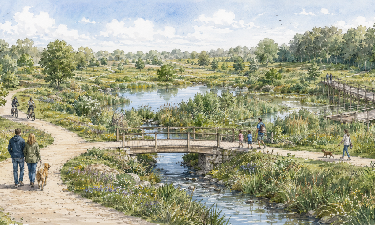 a landscape architects image of a SANG