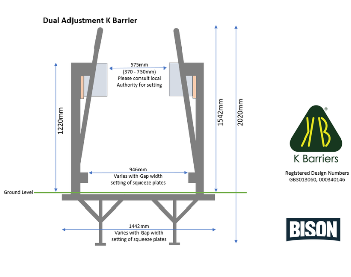 Dual Adjustment K Barrier by Built by Bison Ltd